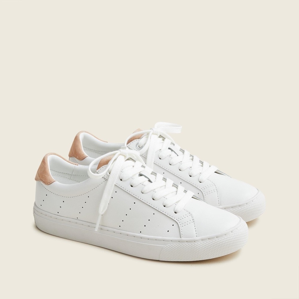 J. Crew White and Tan Sneakers